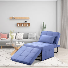 Load image into Gallery viewer, Folding Ottoman Sleeper Guest Bed, 4 in 1 Multi-Function Adjustable Ottoman Bed Bench Guest Sofa Chair with Side Pocket