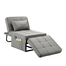 Load image into Gallery viewer, Folding Ottoman Sleeper Guest Bed, 4 in 1 Multi-Function Adjustable Ottoman Bed Bench Guest Sofa Chair with Side Pocket