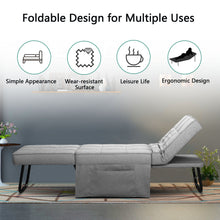 Load image into Gallery viewer, Folding Ottoman Sleeper Guest Bed, 4 in 1 Multi-Function Adjustable Ottoman Bed Bench Guest Sofa Chair with Side Pocket