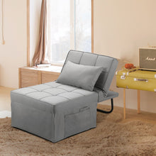 Load image into Gallery viewer, Folding Ottoman Sleeper Guest Bed, 4 in 1 Multi-Function Adjustable Ottoman Bed Bench Guest Sofa Chair with Side Pocket