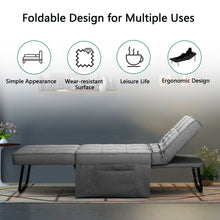 Load image into Gallery viewer, Folding Ottoman Sleeper Guest Bed, 4 in 1 Multi-Function Adjustable Ottoman Bed Bench Guest Sofa Chair with Side Pocket