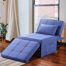 Load image into Gallery viewer, Folding Ottoman Sleeper Guest Bed, 4 in 1 Multi-Function Adjustable Ottoman Bed Bench Guest Sofa Chair with Side Pocket