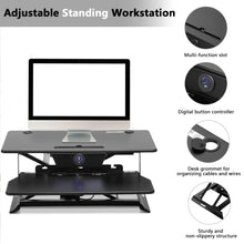 Load image into Gallery viewer, Height Adjustable Electric Standing Gaming Desk On Desk Converter