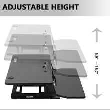 Load image into Gallery viewer, Height Adjustable Electric Standing Gaming Desk On Desk Converter
