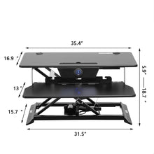 Load image into Gallery viewer, Height Adjustable Electric Standing Gaming Desk On Desk Converter