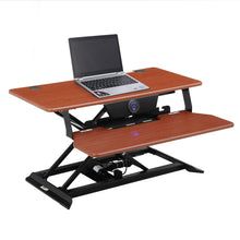 Load image into Gallery viewer, Height Adjustable Electric Standing Gaming Desk On Desk Converter