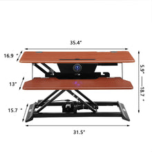 Load image into Gallery viewer, Height Adjustable Electric Standing Gaming Desk On Desk Converter