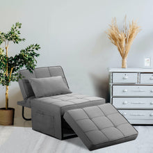 Load image into Gallery viewer, Folding Ottoman Sleeper Guest Bed, 4 in 1 Multi-Function Adjustable Ottoman Bed Bench Guest Sofa Chair with Side Pocket
