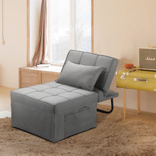 Load image into Gallery viewer, Folding Ottoman Sleeper Guest Bed, 4 in 1 Multi-Function Adjustable Ottoman Bed Bench Guest Sofa Chair with Side Pocket