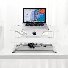 Load image into Gallery viewer, Height Adjustable Electric Standing Gaming Desk On Desk Converter