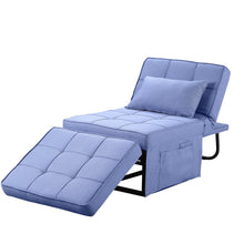 Load image into Gallery viewer, Folding Ottoman Sleeper Guest Bed, 4 in 1 Multi-Function Adjustable Ottoman Bed Bench Guest Sofa Chair with Side Pocket