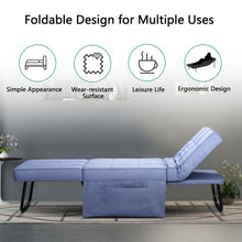 Load image into Gallery viewer, Folding Ottoman Sleeper Guest Bed, 4 in 1 Multi-Function Adjustable Ottoman Bed Bench Guest Sofa Chair with Side Pocket