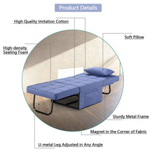 Load image into Gallery viewer, Folding Ottoman Sleeper Guest Bed, 4 in 1 Multi-Function Adjustable Ottoman Bed Bench Guest Sofa Chair with Side Pocket