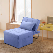 Load image into Gallery viewer, Folding Ottoman Sleeper Guest Bed, 4 in 1 Multi-Function Adjustable Ottoman Bed Bench Guest Sofa Chair with Side Pocket