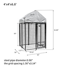 Load image into Gallery viewer, Outdoor Heavy Duty Welded Wire Dog Kennel with UV Protection,Waterproof Trap Cover,Automatic Lock ,Rotatable Window