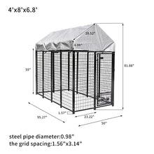 Load image into Gallery viewer, Outdoor Heavy Duty Welded Wire Dog Kennel with UV Protection,Waterproof Trap Cover,Automatic Lock ,Rotatable Window