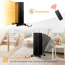 Load image into Gallery viewer, 7-Fan Black 1500W Oil Filled Radiator Electric Space Heater Home Bedroom Machine (With Remote Control)
