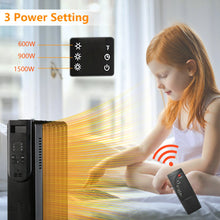 Load image into Gallery viewer, 7-Fan Black 1500W Oil Filled Radiator Electric Space Heater Home Bedroom Machine (With Remote Control)