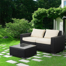 Load image into Gallery viewer, Outdoor Patio Furniture Set PE Rattan Wicker Sectional Sofa - Beige Cushions
