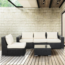 Load image into Gallery viewer, Outdoor Patio Furniture Set PE Rattan Wicker Sectional Sofa - Beige Cushions