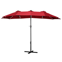 Load image into Gallery viewer, Oversize Outdoor Market Patio Umbrella -15 x 8.8' Solar Lighted 48 Led Light -(Base is not included)