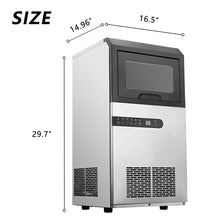 Load image into Gallery viewer, Commercial and Household Ice Maker Machine - Makes 66 Pounds Ice in 24 hrs with 33 Pounds Storage Capacity