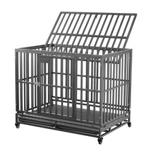 Load image into Gallery viewer, 38”/42”/46” Dog Cage Crate Kennel Heavy Duty Tear Resistant Square Tube with Four Wheels for Large Dogs Easy to Install