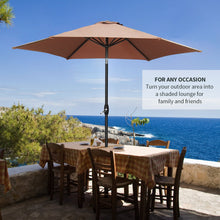 Load image into Gallery viewer, 9FT Patio Umbrella Outdoor Table Umbrella,Market Umbrella with Push Button Tilt and Crank for Garden, Lawn, Deck, Backyard & Pool