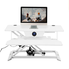 Load image into Gallery viewer, Height Adjustable Electric Standing Gaming Desk On Desk Converter