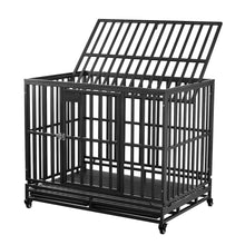 Load image into Gallery viewer, 38”/42”/46” Dog Cage Crate Kennel Heavy Duty Tear Resistant Square Tube with Four Wheels for Large Dogs Easy to Install