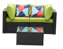 Load image into Gallery viewer, 藤编沙发转角加茶几