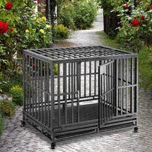 Load image into Gallery viewer, 38”/42”/46” Dog Cage Crate Kennel Heavy Duty Tear Resistant Square Tube with Four Wheels for Large Dogs Easy to Install
