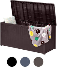 Load image into Gallery viewer, Plastic Deck Storage Container Box - Waterproof 120 Gallon Outdoor Patio Garden Furniture,Hydraulic Lever