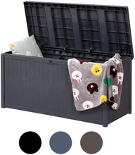 Load image into Gallery viewer, Plastic Deck Storage Container Box - Waterproof 120 Gallon Outdoor Patio Garden Furniture,Hydraulic Lever