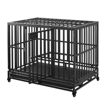 Load image into Gallery viewer, 38”/42”/46” Dog Cage Crate Kennel Heavy Duty Tear Resistant Square Tube with Four Wheels for Large Dogs Easy to Install