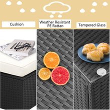 Load image into Gallery viewer, 9 Pieces Outdoor Patio Furniture Sofa Set Wicker Sectional Rattan Conversation Set with Glass Table and Ottoman