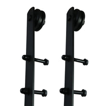 Load image into Gallery viewer, 6.6 FT Antique Country Style Black Single Sliding Barn Door Closet Hardware Set Kit Steel Frosted