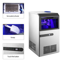 Load image into Gallery viewer, Commercial and Household Ice Maker Machine - Makes 66 Pounds Ice in 24 hrs with 33 Pounds Storage Capacity