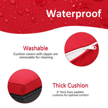 Load image into Gallery viewer, 4 Pieces Outdoor Patio Furniture Sofa Set Wicker Sectional Rattan Conversation Set with Cushion and Glass Table