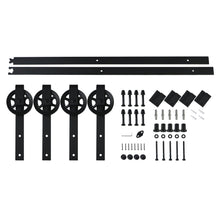 Load image into Gallery viewer, 6.6Ft Double Big Wheels Indoor Sliding Barn Door Hardware Rail Track Kit for Double Door