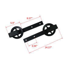 Load image into Gallery viewer, 6.6Ft Double Big Wheels Indoor Sliding Barn Door Hardware Rail Track Kit for Double Door