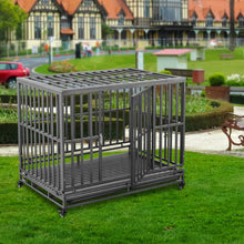 Load image into Gallery viewer, 38”/42”/46” Dog Cage Crate Kennel Heavy Duty Tear Resistant Square Tube with Four Wheels for Large Dogs Easy to Install