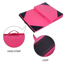 Load image into Gallery viewer, PU Leather Gymnastics Folding Mat Black & Pink Hexagon