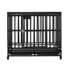 Load image into Gallery viewer, 38”/42”/46” Dog Cage Crate Kennel Heavy Duty Tear Resistant Square Tube with Four Wheels for Large Dogs Easy to Install