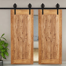 Load image into Gallery viewer, 6.6Ft Double Big Wheels Indoor Sliding Barn Door Hardware Rail Track Kit for Double Door