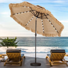 Load image into Gallery viewer, 9FT 2-Tier Thatched Roof with LED Lights plus Center Light