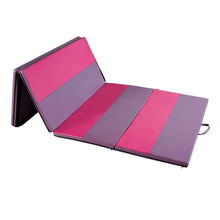 Load image into Gallery viewer, PU 4'x8'x2' Leather Gymnastics Folding Mat - magenta/purple rectangle