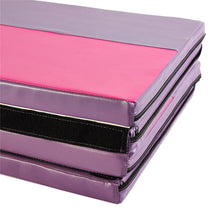 Load image into Gallery viewer, PU 4'x8'x2' Leather Gymnastics Folding Mat - magenta/purple rectangle