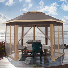 Load image into Gallery viewer, 6-Sided Pop Up Canopy with Sidewalls, Double-roofed & Extended Eaves