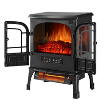 Load image into Gallery viewer, Electric Fireplace Heater, quartz tube heating, realistic flame and ember bed, remote control switch, with timing function, black